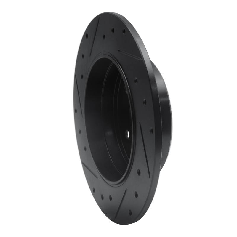 Chrysler Crossfire Brake Rotor (1) - Rear Right - R1 Concepts - Drilled & Slotted - Black - `87-`15